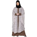 Printed Shrug with inner abaya combo -Beige